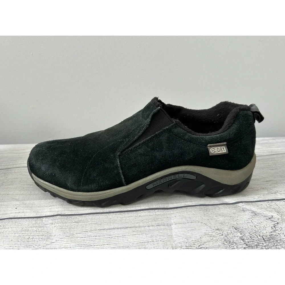 Merrell Jungle Moc Frosty‎ Waterproof Kids Boys 5 Black Slip On Shoes Casual
